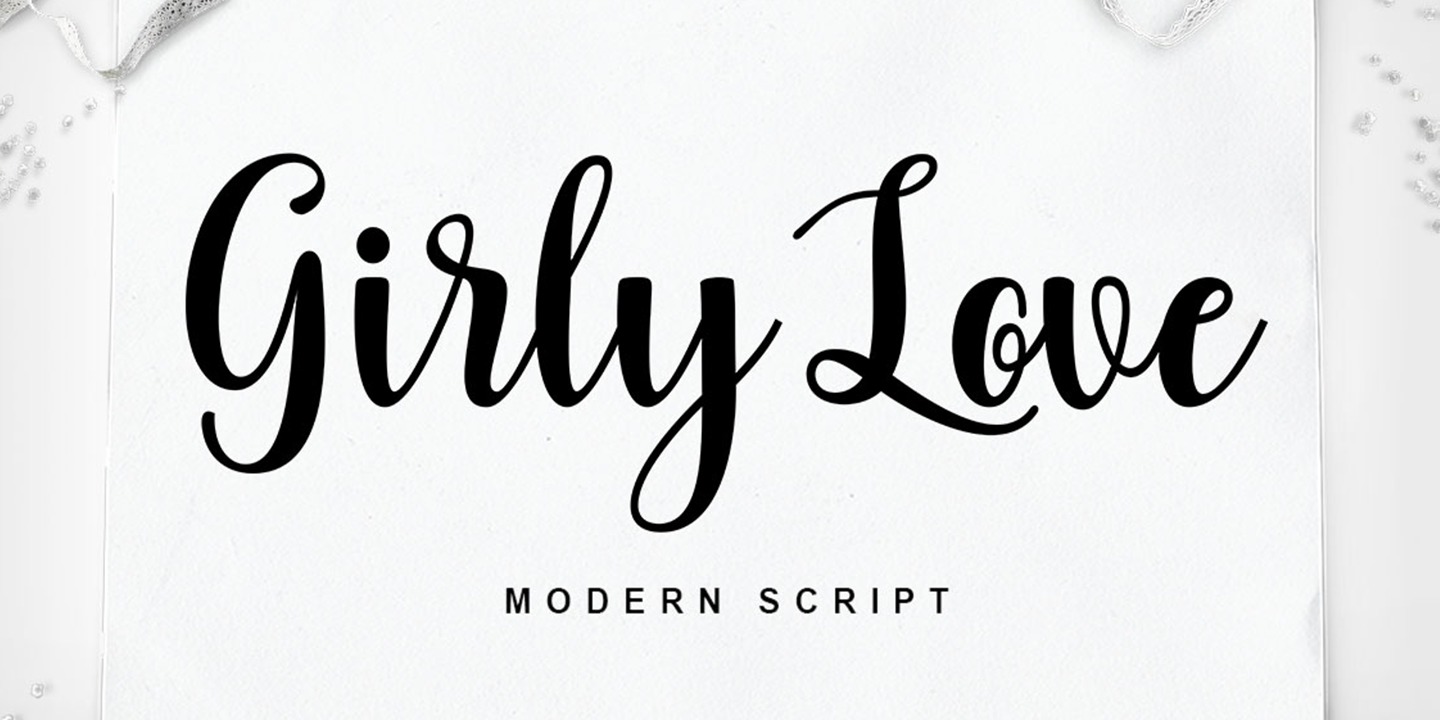 Beispiel einer Girly Love-Schriftart